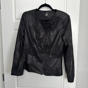 Renuar Black Moto Jacket Asymmetrical Zipper